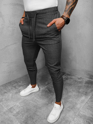 Spodnie męskie chino materiałowe grafitowe OZONEE DJ/2280/22