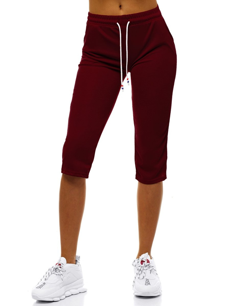 Spodnie dresowe krótkie damskie bordowe OZONEE JS/1021/B13