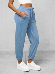 Spodnie damskie joggery jasno-niebieskie OZONEE O/HGM6608