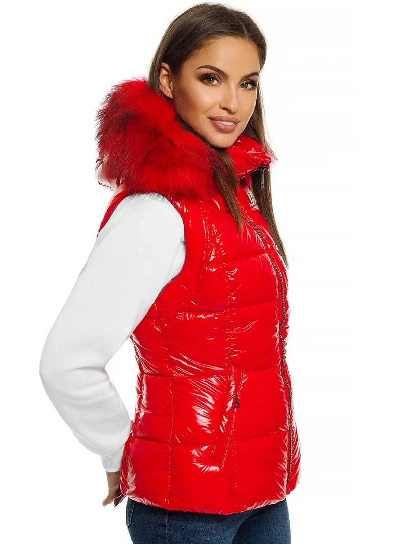 Стьобаний жіночий жилет червоний OZONEE O/DK027/4