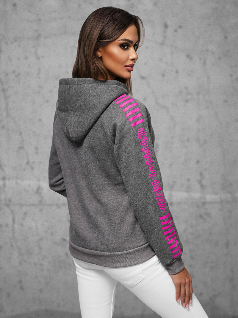 Bluza rozpinana damska grafitowa OZONEE JS/KSW3012Z