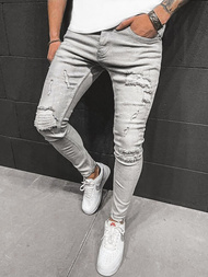 Spodnie jeansowe męskie z dziurami szare OZONEE O/B5917