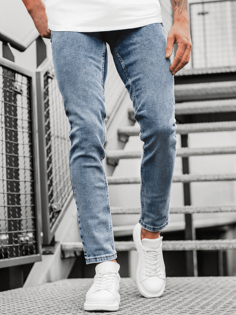 Spodnie jeansowe męskie jasno-niebieskie OZONEE O/4492/02