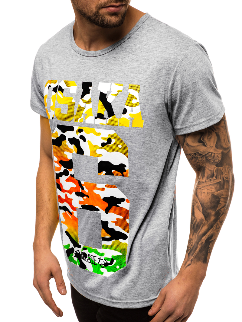 T-Shirt męski szary OZONEE JS/KS1958