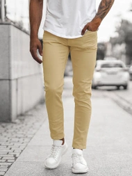 Spodnie jeansowe męskie beżowe OZONEE E/5388/02