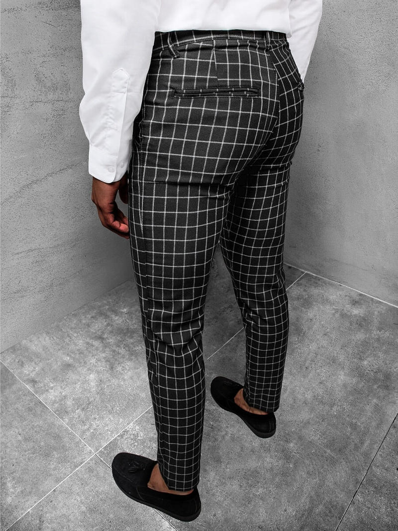 Spodnie męskie chino materiałowe czarne OZONEE DJ/5510