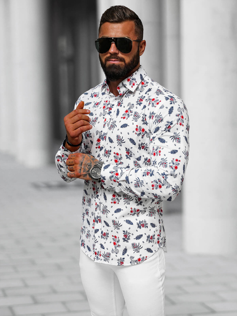 Koszula męska biała OZONEE O/733914