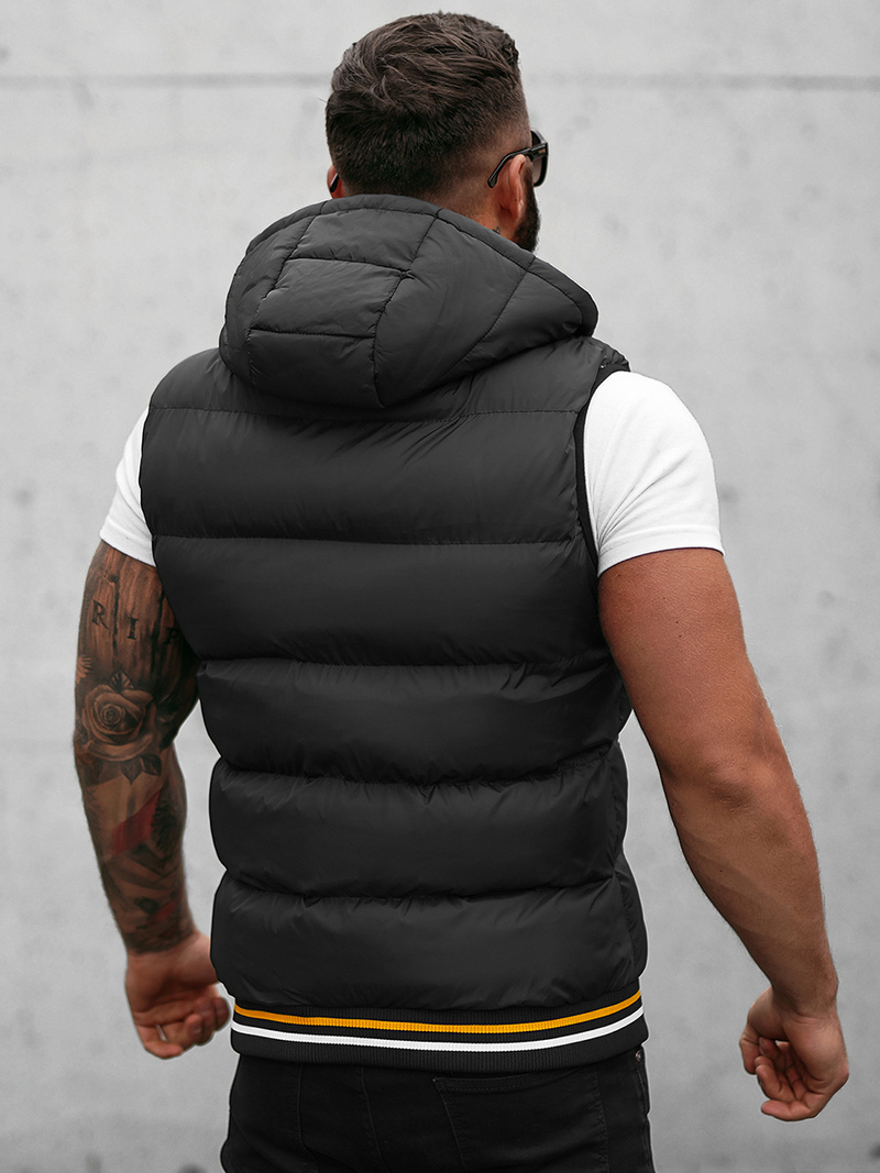 Kamizelka męska dwustronna z kapturem czarna OZONEE N/7127Z