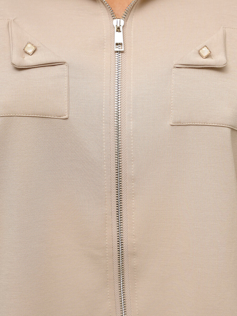 Komplet dresowy damski dwuczęściowy beżowy OZONEE O/XYS3230