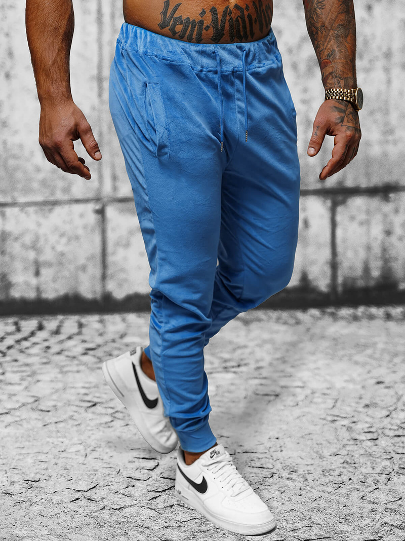 Чоловічі чорні велюрові спортивні cинi OZONEE JS/8K1172/17