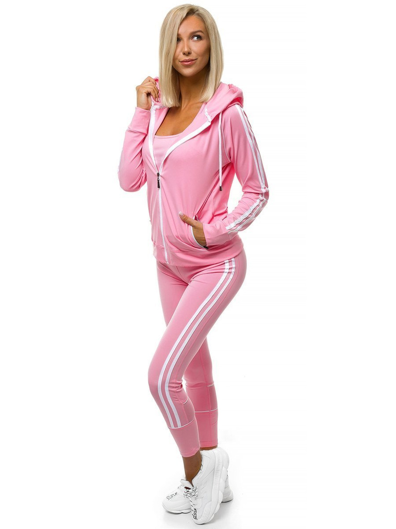 Komplet dresowy trzyczęściowy jasno-rózowy OZONEE JS/YW06018/25/11