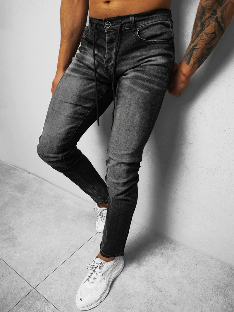 Spodnie jeansowe męskie czarne OZONEE NB/MP0021N