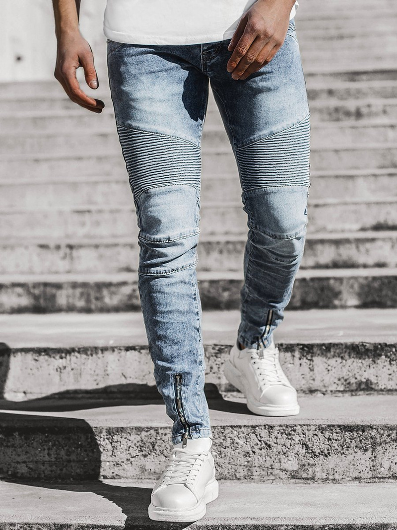 Spodnie jeansowe męskie niebieskie OZONEE T/78011