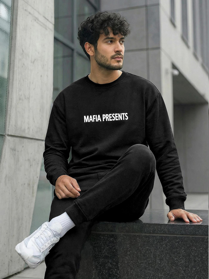 Чоловічий світшот чорний OZONEE JS/65B3919/3Z