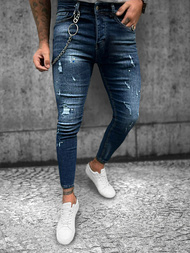 Spodnie jeansowe męskie ciemno-niebieskie OZONEE O/268SP