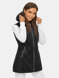 Жіночий довгий жилет Чорна OZONEE N/7006/1