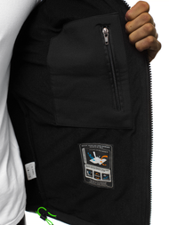 Kurtka męska softshell czarno-zielona OZONEE GE/12259