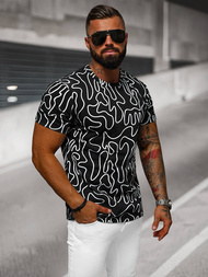 T-shirt męski czarny OZONEE JS/8T1198/3