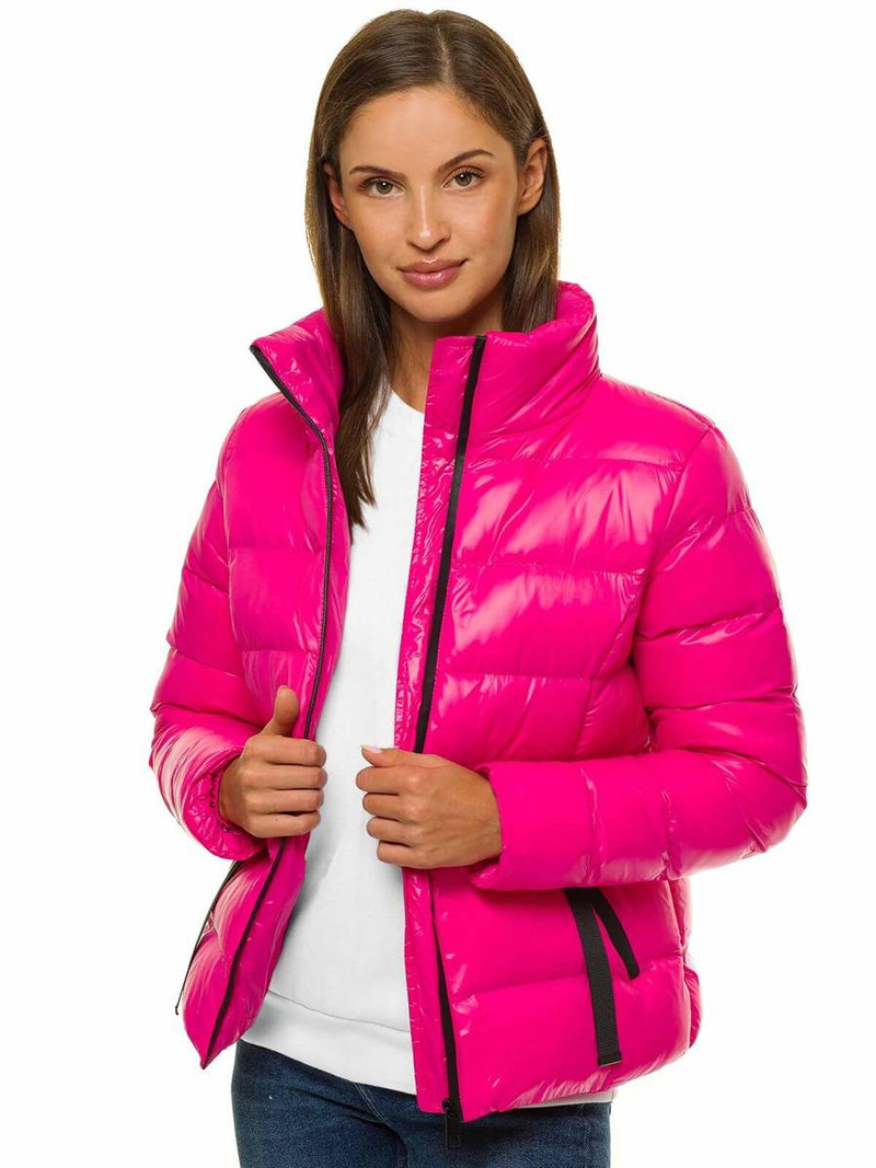 Kurtka pikowana damska różowa OZONEE JS/M23061/1