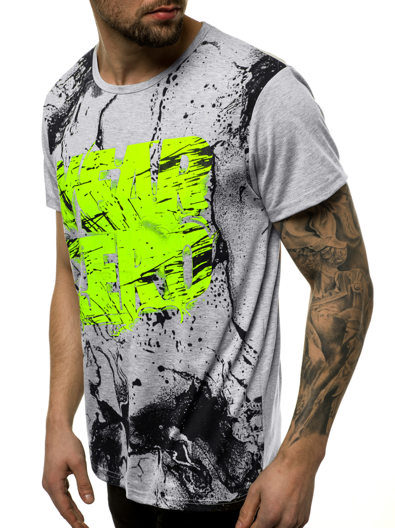 T-Shirt męski szary OZONEE JS/KS1984