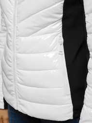 Kurtka zimowa damska z futerkiem biała OZONEE O/DK059/28