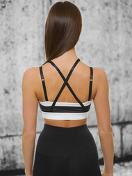 Biustonosz sportowy damski stanik treningowy czarno-biały OZONEE JS/WX1092