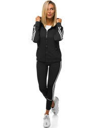 Komplet dresowy dwuczęściowy czarny OZONEE JS/YW06006/1/11