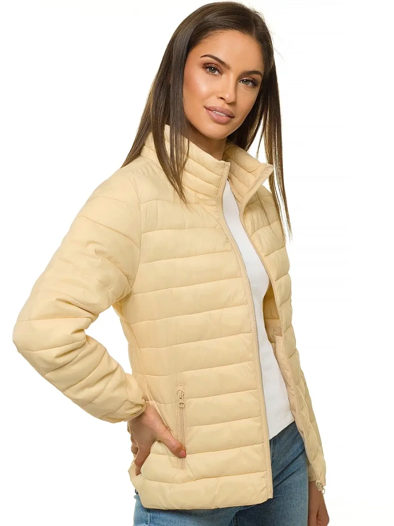 Kurtka przejściowa damska pikowana beżowa OZONEE JS/20311