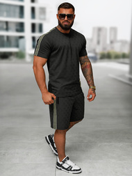 Чоловічий короткий спортивний костюм чорний OZONEE O/QQ1608AB