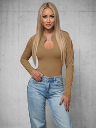Damskie body ciemno-beżowe OZONEE O/LK-K12