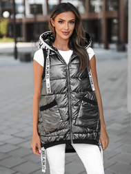 Стьобаний жіночий жилет графіт OZONEE JS/16M9115/105