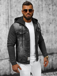 Чоловіча джинсова куртка Чорна OZONEE NB/MJ530N