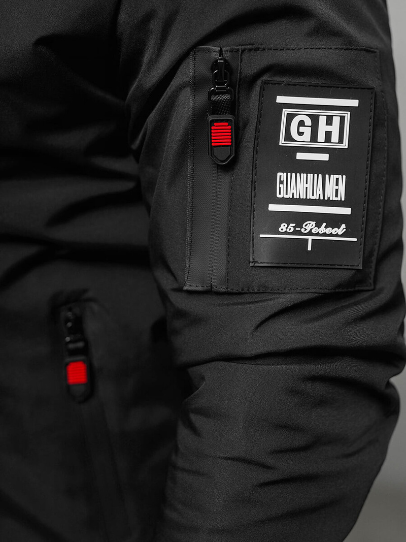 Kurtka męska bomberka czarna OZONEE JS/84M3034/392