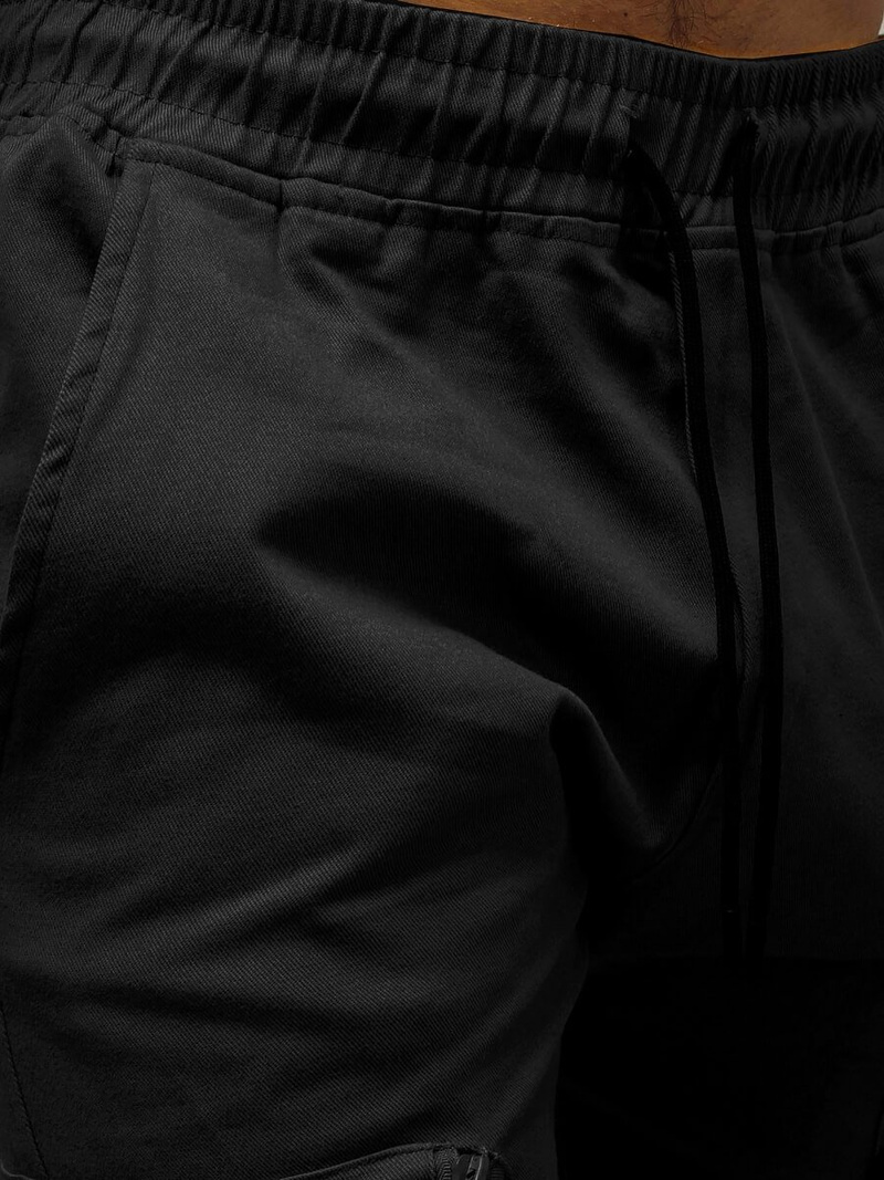 Spodnie męskie chino joggery czarne OZONEE G/11132Z