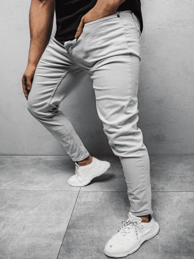 Spodnie jeansowe męskie szare OZONEE O/4641