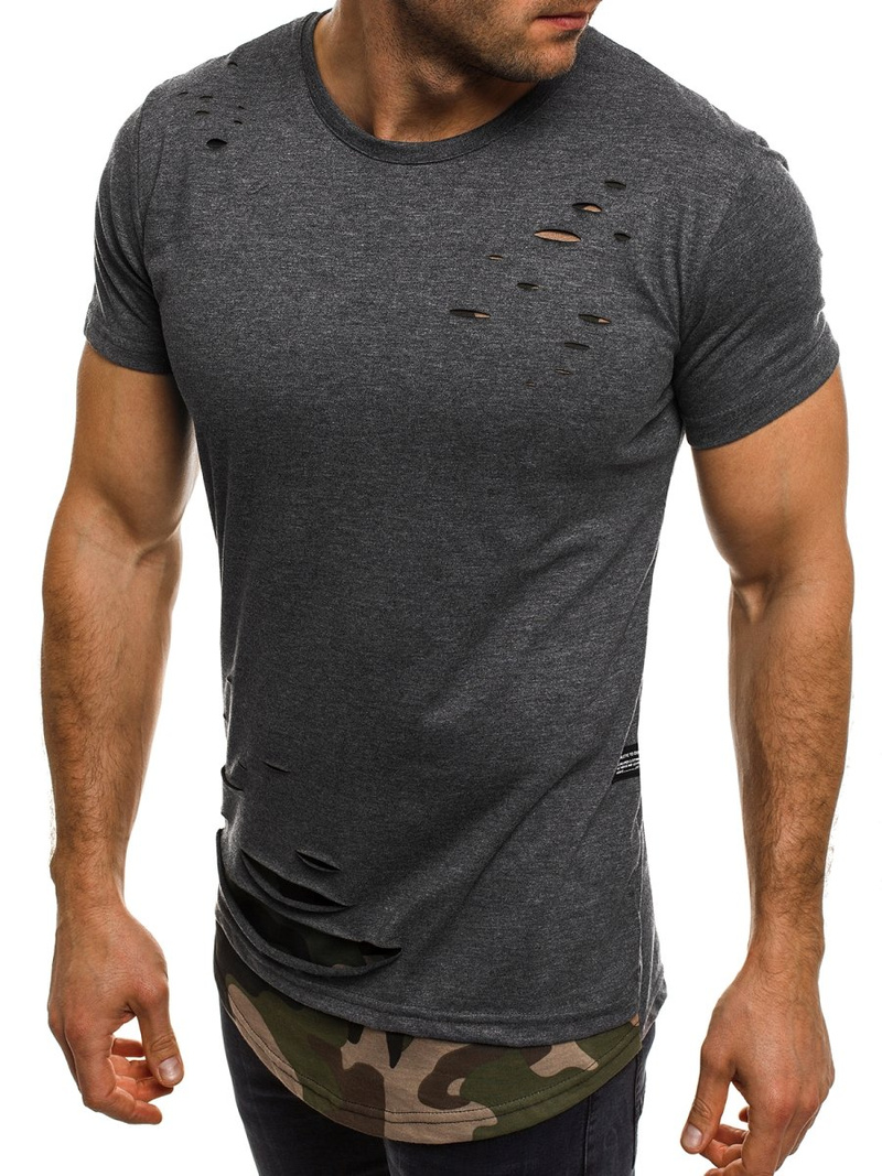 T-Shirt męski grafitowy OZONEE O/1115