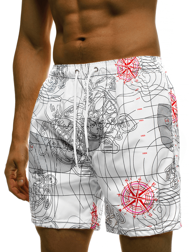 Spodenki kąpielowe męskie białe OZONEE JS/ST073