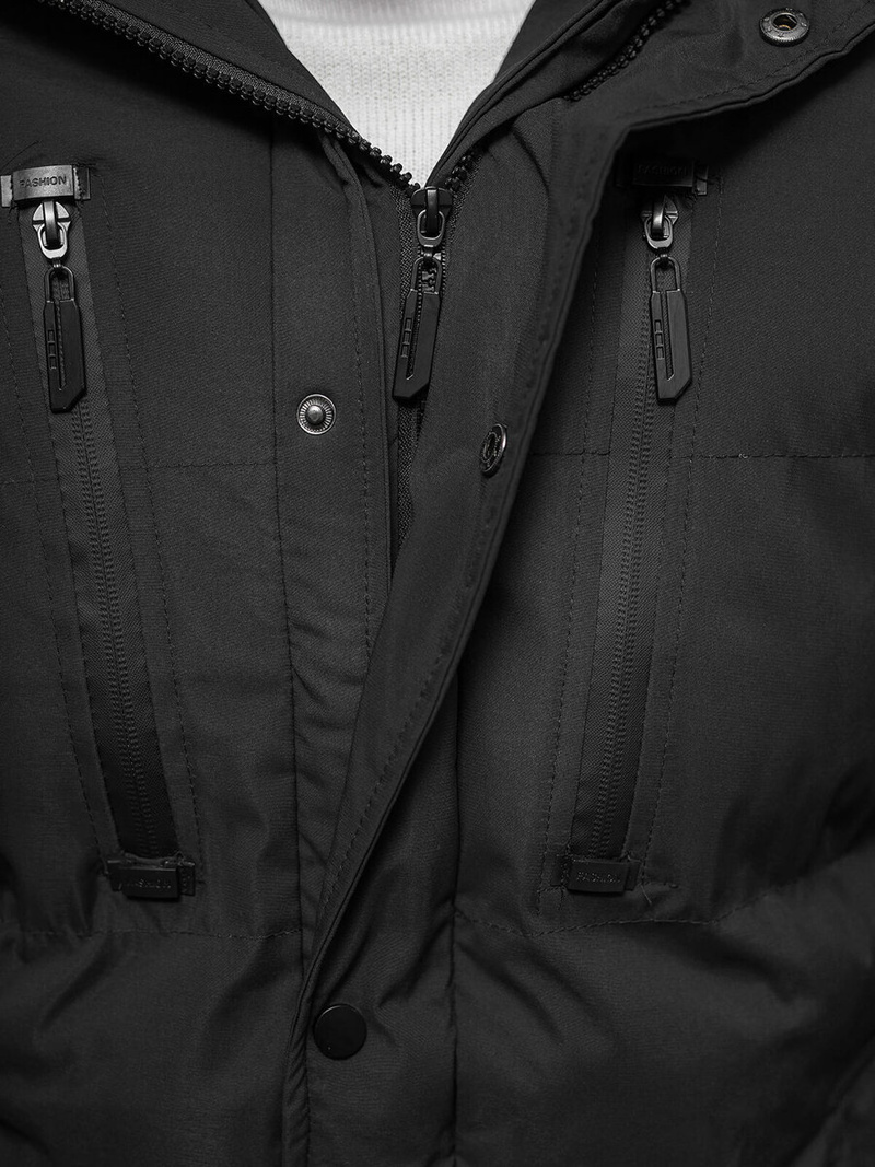 Kurtka zimowa męska pikowana czarna OZONEE JS/5M771/392