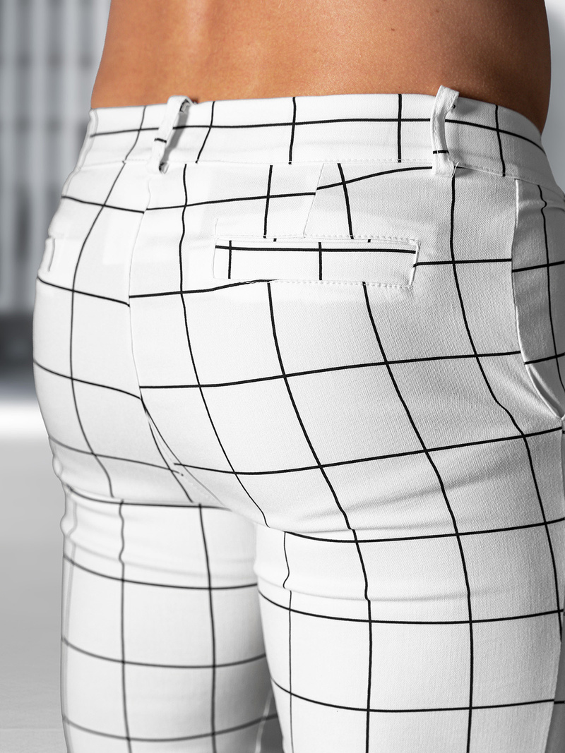 Spodnie męskie chino materiałowe białe OZONEE O/P4009Z