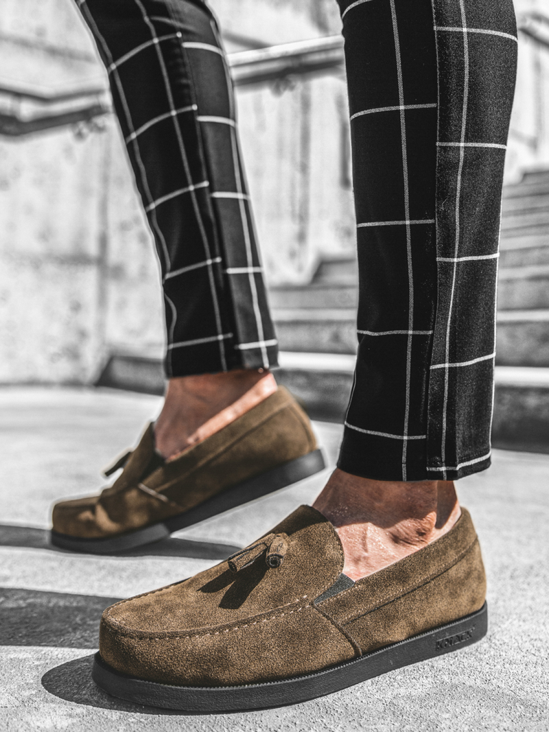 Buty męskie slip on brązowe o/kn07