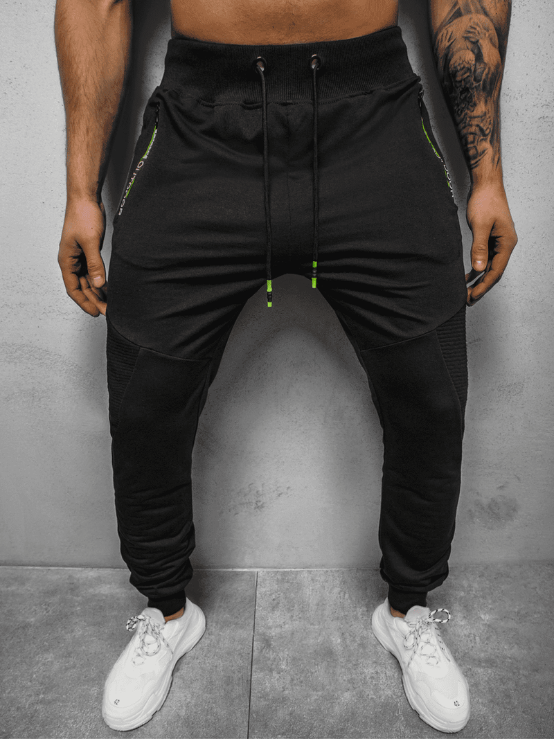 Spodnie dresowe męskie czarne OZONEE JS/68K10226