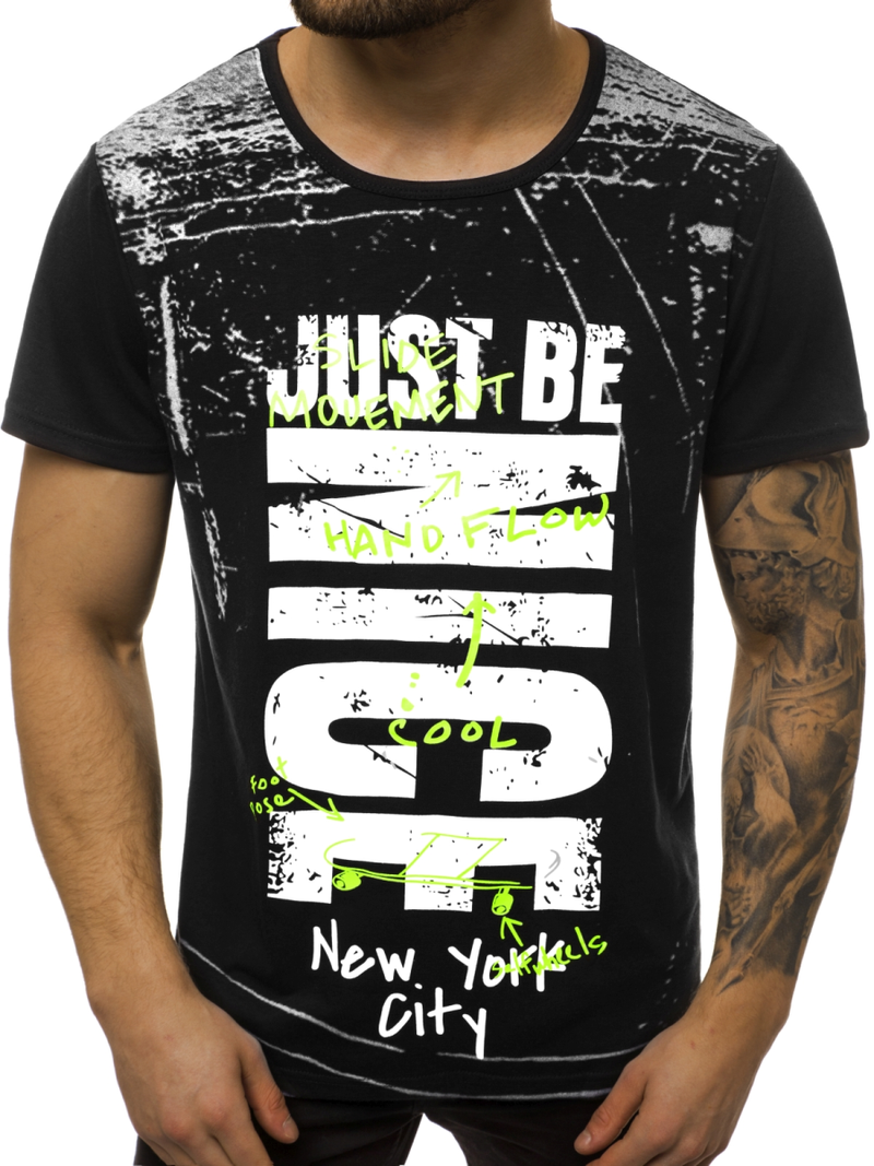 Футболка чоловіча Чорна OZONEE JS/KS1983