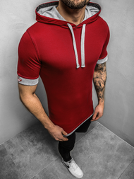 T-Shirt z kapturem męski bordowy OZONEE O/1273Z