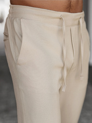 Spodnie męskie chino joggery materiałowe beżowe OZONEE DJ/5539Z