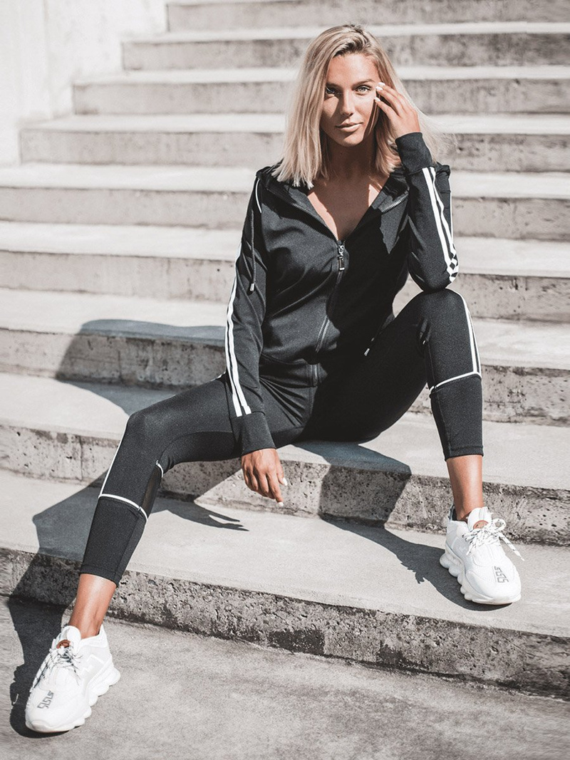 Жіночий спортивний костюм з трьох частин Чорний OZONEE JS/YW06018/1/11