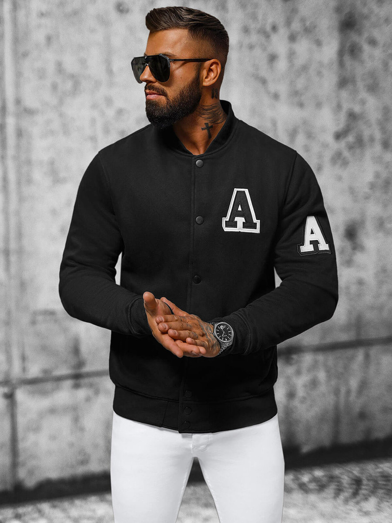 Bluza męska rozpinana czarna OZONEE NB/MF2020