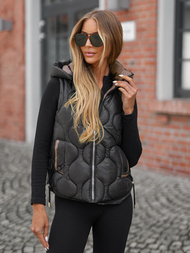 Стьобаний жіночий жилет чорна OZONEE O/5M3235/392