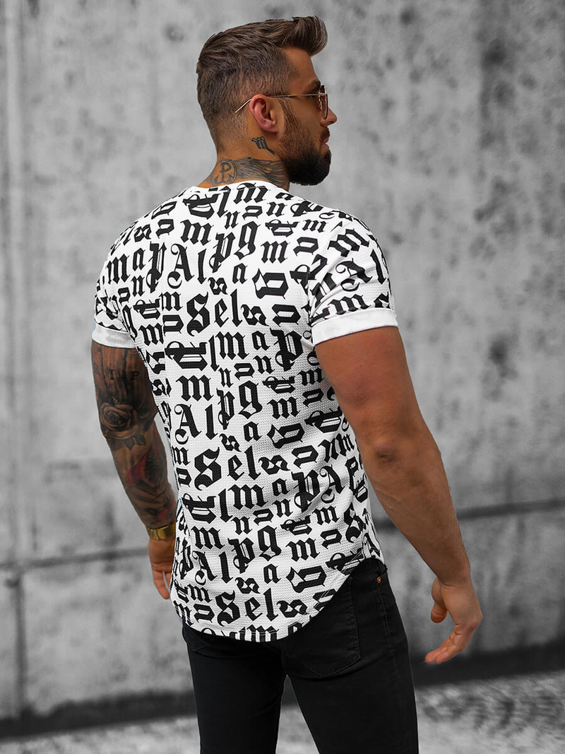 T-Shirt męski biały OZONEE O/P1312