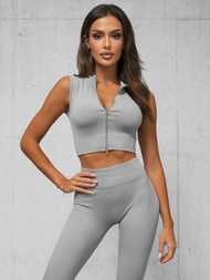 Жіночий спортивний костюм з двох частин ciрий OZONEE O/SY2317