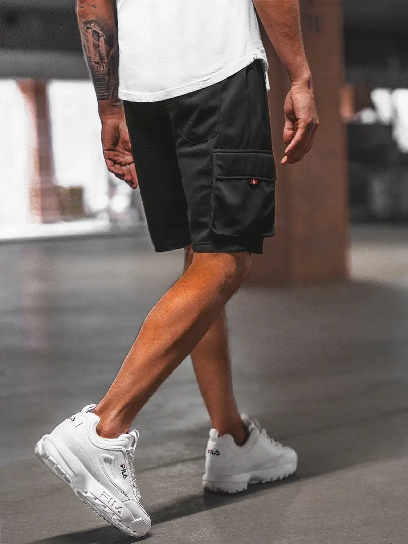 Spodenki dresowe męskie czarne OZONEE O/WW20015/1